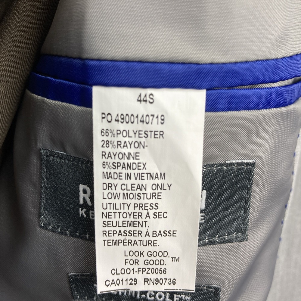 Kenneth‎ Cole Mens Suit Jacket Blazer 44S Light Grey Solid Stretch F01042 - Picture 14 of 14